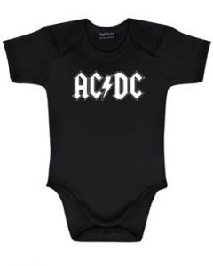 AC/DC - White Logo - Baby Body - schwarz