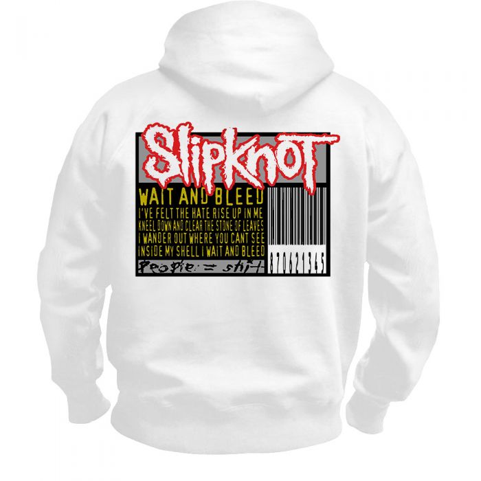 SLIPKNOT Barcode Wait and Bleed White Kapuzenpullover Hoodie