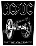 AC/DC - For Those About to Rock - White - Backpatch / Rückenaufnäher